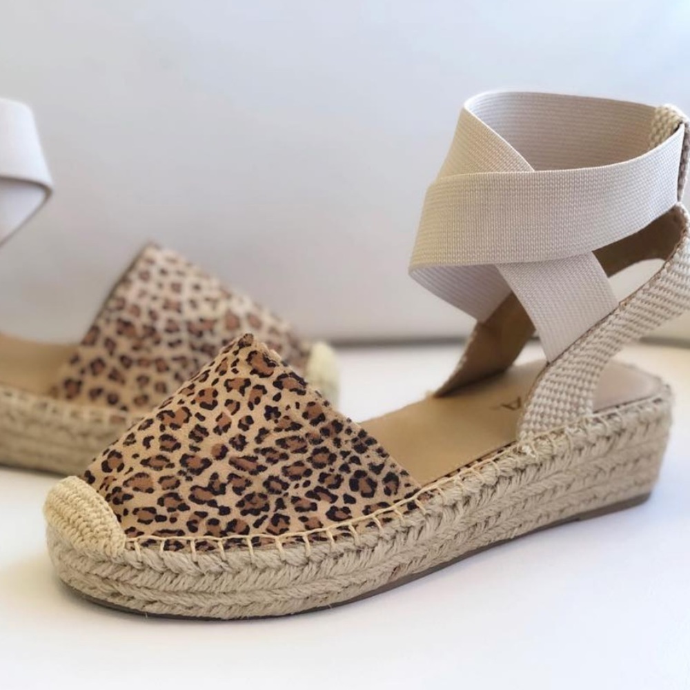 Cheetah leopard espadrille sandals